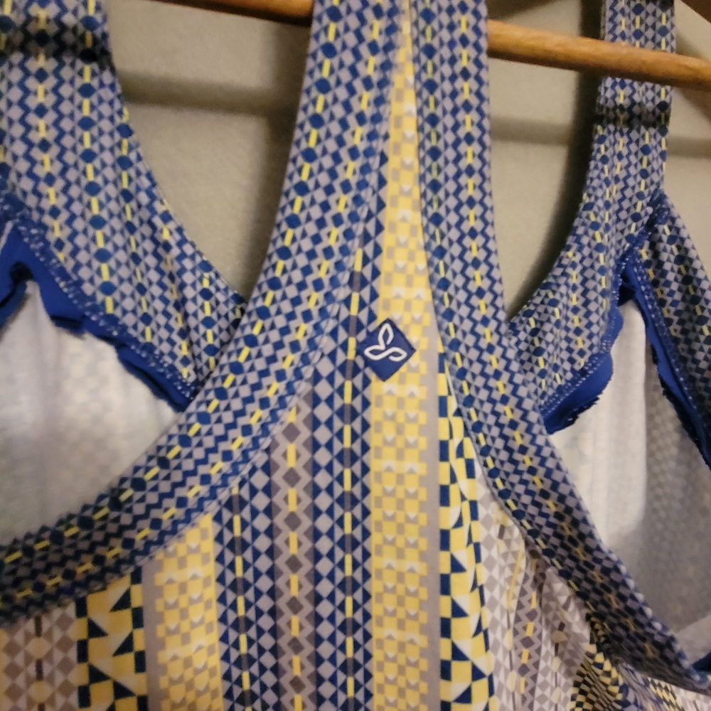 Prana XL Blue and Yellow Striped Maxi Dress - Picture 3 of 7